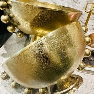 Stunning Set of 2 gold brass bowls